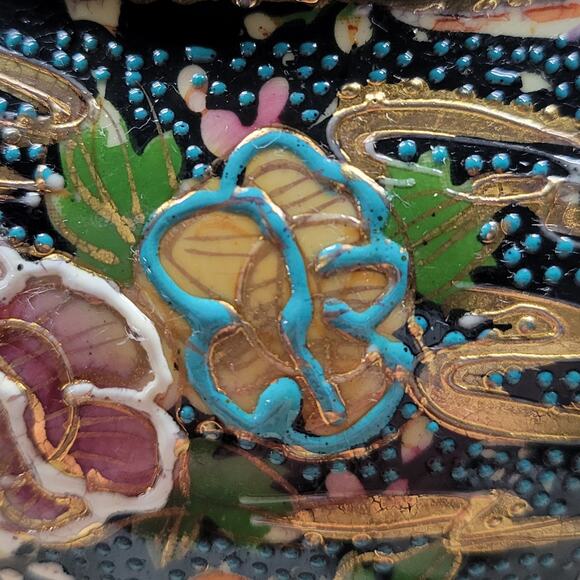 Vintage Royal Satsuma Tea Pot 9.5" Gold Hand Painted Textured Dragon Head Spout - Picture 15 of 16